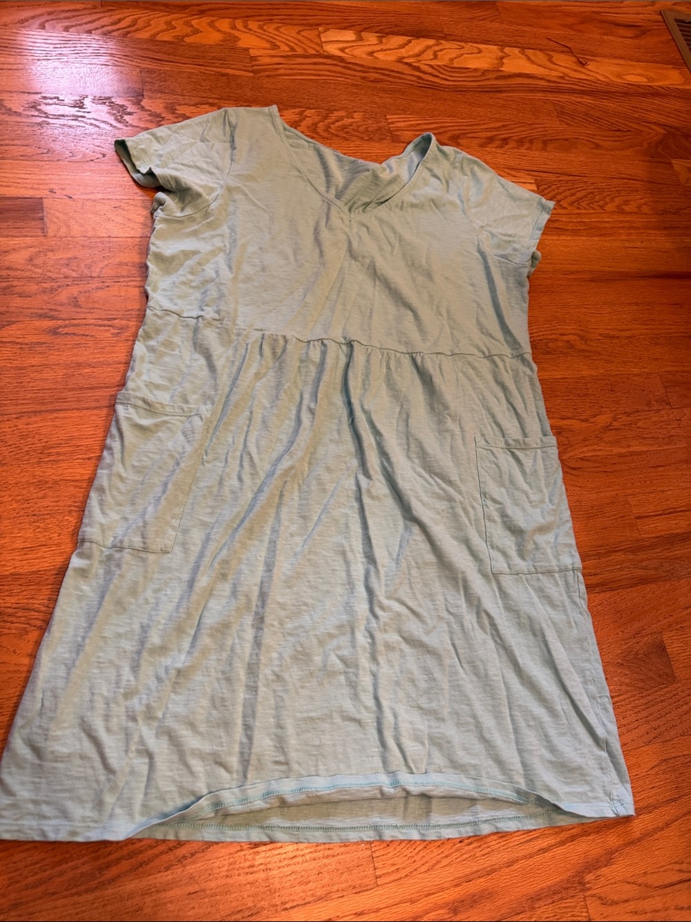 J Jill light turquoise Casual V-Neck Pocket Dress